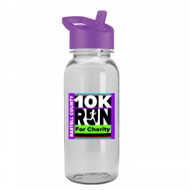 18 Oz. Digital Cadet Transparent Bottle w/Flip Straw with Logo