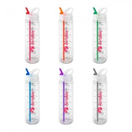 Water Bottle with Flip Up Spout & Hydration Mark - 32 Oz. with Logo