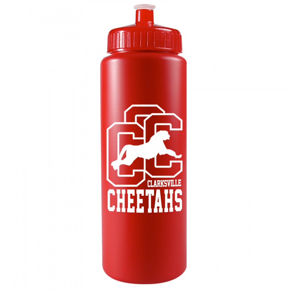 32 Oz. Sports Quart Bottle w/Push Pull Cap (White Or Frost) with Logo 32 Oz. Sports Quart Bottle w/Push Pull Cap (White Or Frost) with Logo