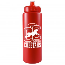 32 Oz. Sports Quart Bottle w/Push Pull Cap (White Or Frost) with Logo