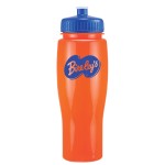 24 Oz Contour Bottle w/ Push Pull Lid - Solid Colors with Logo
