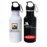 22 Oz. Aluminum Wide Mouth Water Bottle w/ Carabiner with Logo