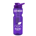 Logo Branded 28 Oz. Transparent Bottle w/Small Infuser & Snap Lid