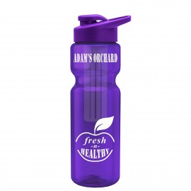 Logo Branded 28 Oz. Transparent Bottle w/Small Infuser & Snap Lid