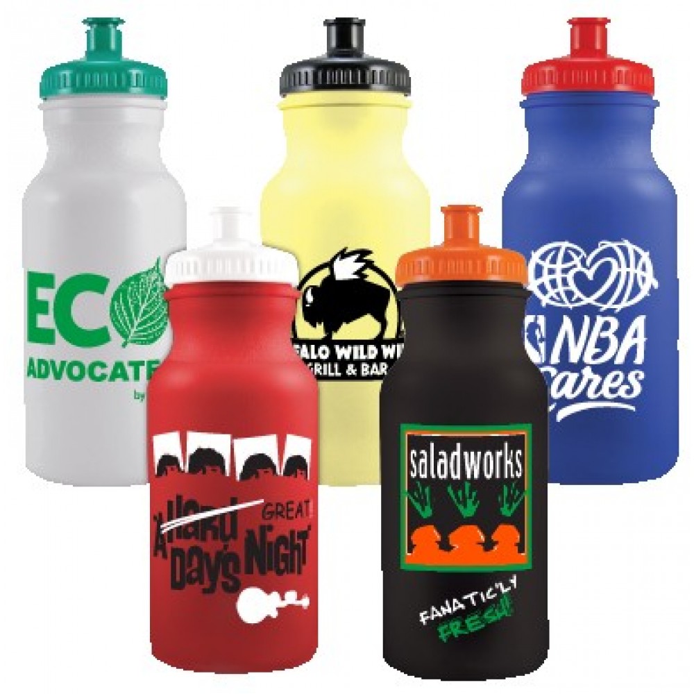 Personalized 20 Oz. Colored Bike Bottle w/Push Pull Cap