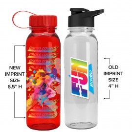 Personalized 24 Oz. Transparent Sports Bottle w/Tethered Lid - Digital Imprint