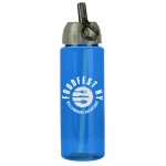 32 Oz. Transparent Guzzler Sports Bottle w/Flip Straw Lid with Logo