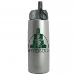 26 Oz. Metallic Flair Sports Bottle w/Ring Straw Lid with Logo