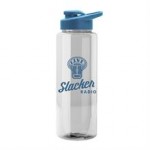 Customized 32 Oz. Transparent Guzzler Sports Bottle w/Snap Lid