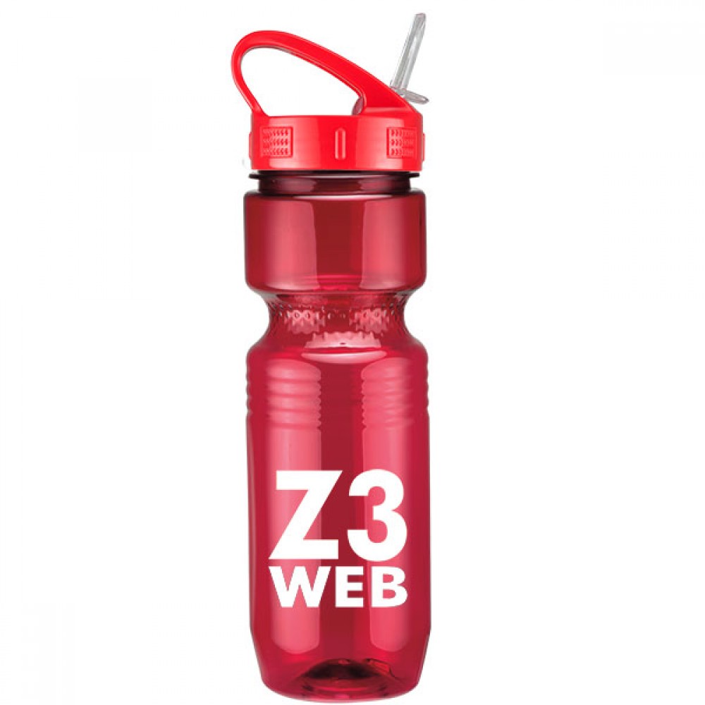 26 Oz Translucent Jogger Bottle w/ Sport Sip Lid & Straw with Logo 26 Oz Translucent Jogger Bottle w/ Sport Sip Lid & Straw with Logo