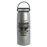 Promotional 26 Oz. Metallic Flair Sports Bottle w/Ring Straw Lid