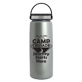 Promotional 26 Oz. Metallic Flair Sports Bottle w/Ring Straw Lid