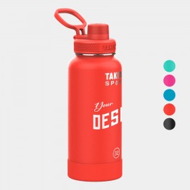32 oz Takeya Stainless Steel Insulated Sport Water Bottle w/ Spout Lid with Logo
