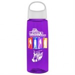 26 Oz. Transparent Flair Bottle w/Oval Crest Lid - Digital with Logo