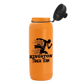 16 Oz. Sport Pint Bottle w/Tethered Push-Pull Lid with Logo