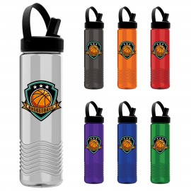 Personalized 24 Oz. Transparent Wave Bottle w/Flip Straw Swivel Handle Lid - Digital