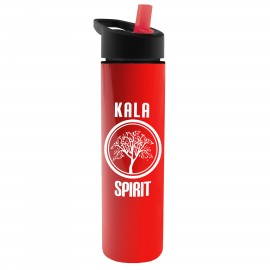 16 Oz. Slim Travel Tumbler w/Flip Straw Lid with Logo  16 Oz. Slim Travel Tumbler w/Flip Straw Lid with Logo