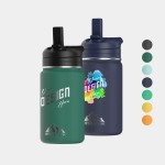 14 oz Hydrapeak Stainless Steel Insulated Mini Water Bottle w/ Straw Lid with Logo
