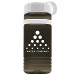 20 Oz. Transparent Stripe Sports Bottle w/Tethered Lid with Logo