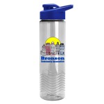 Custom 24 Oz. Transparent Wave Bottle w/Drink-Thru Lid - Digital