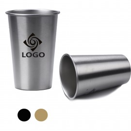 Logo Branded 16oz Unbreakable Stainless Steel Pint Cup  Logo Branded 16oz Unbreakable Stainless Steel Pint Cup
