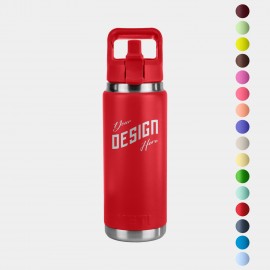Customized 26 Oz YETI Rambler Stainless Steel Insulated Water Bottle w/ Straw Cap