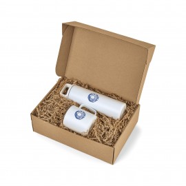MiiR Wide Mouth Bottle & Camp Cup Gift Set - White Powder with Logo