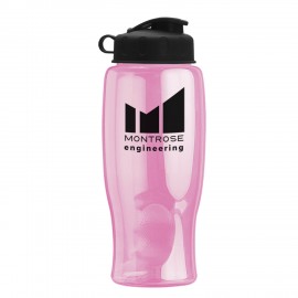Logo Branded 27 Oz. Transparent Travel Sports Bottle w/Flip Top Lid