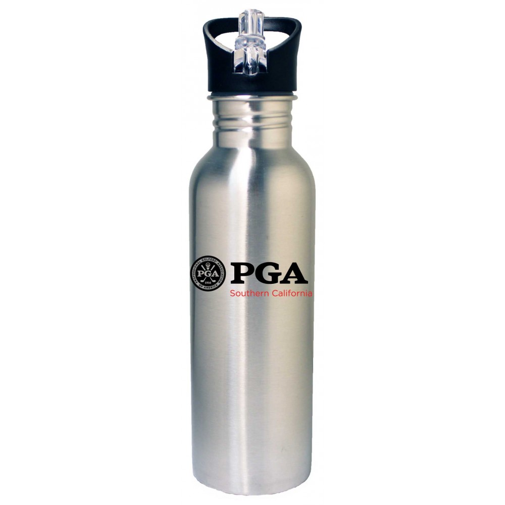 Customized 25 Oz. Stainless Steel Wide Mouth Water Bottle w/ Sip-thru Spout Customized 25 Oz. Stainless Steel Wide Mouth Water Bottle w/ Sip-thru Spout