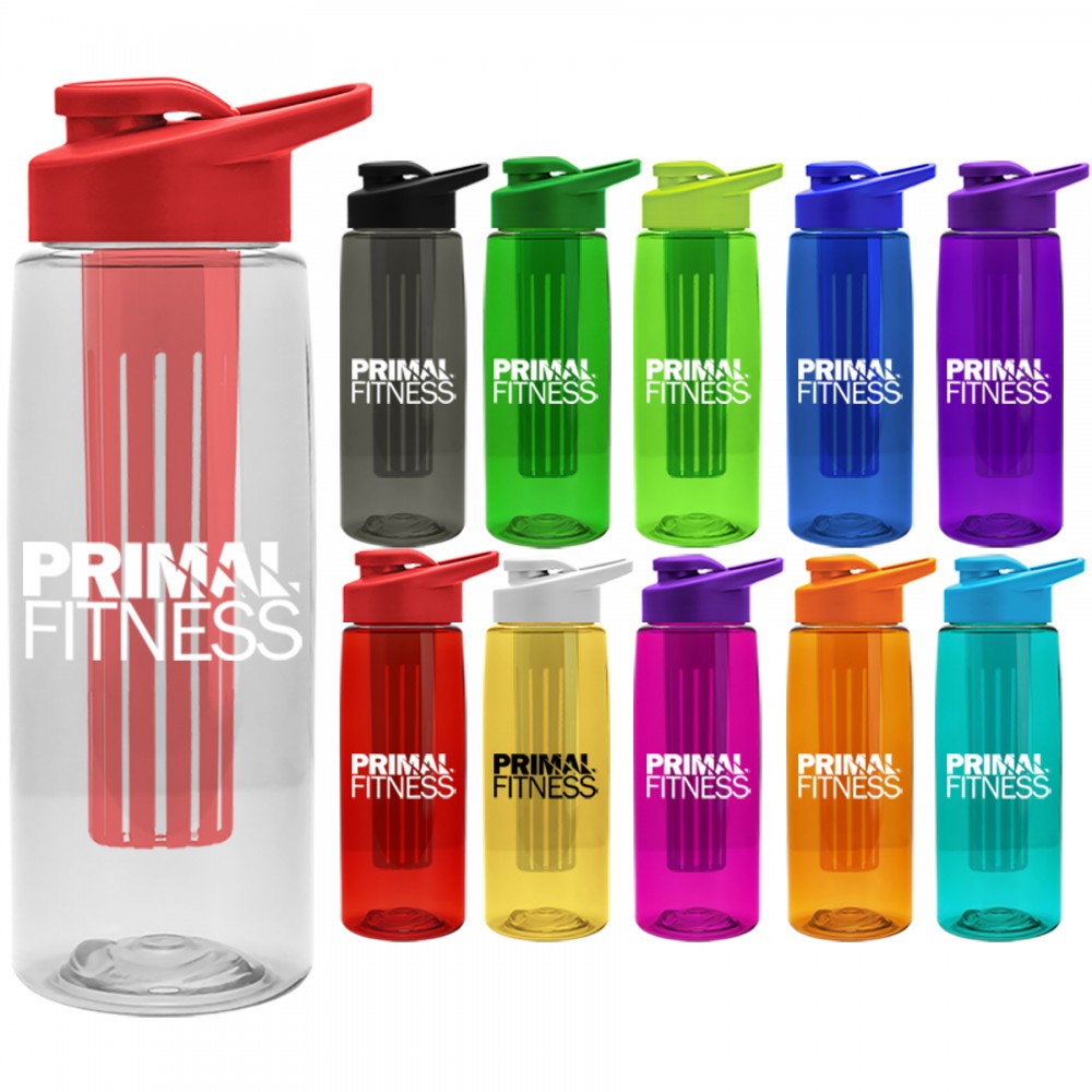 Customized 26 Oz. Infuser Flair Bottle w/Drink-Thru Lid