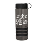 Customized 24 Oz. Sergeant Stripe Transparent Bottle w/Tethered Lid