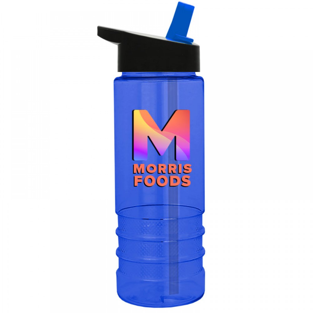 24 Oz. Sergeant Transparent Bottle w/Flip Straw Handle Lid - Digital Imprint with Logo 24 Oz. Sergeant Transparent Bottle w/Flip Straw Handle Lid - Digital Imprint with Logo