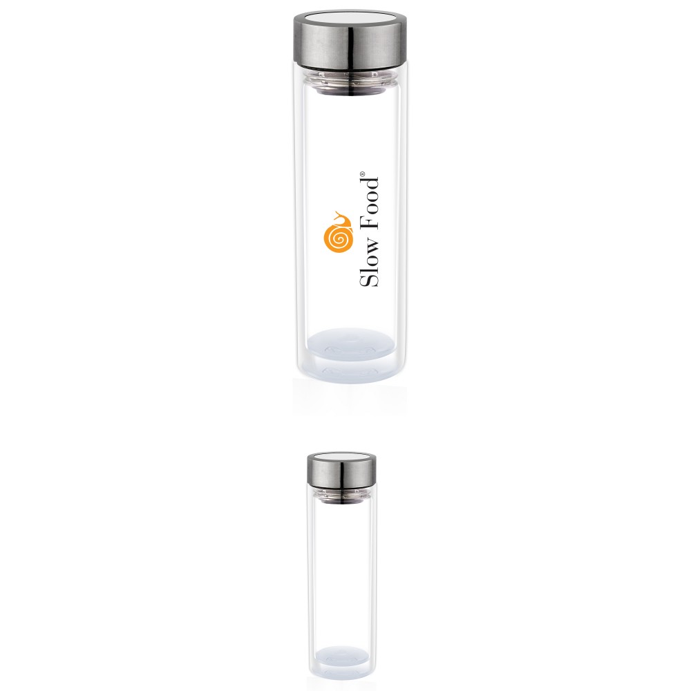14 Oz. Glass Tea & Water Bottle with Logo