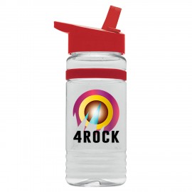 Personalized 20 Oz. Transparent Grip Stripe Bottle w/Flip Straw Handle Lid - Digital Imprint