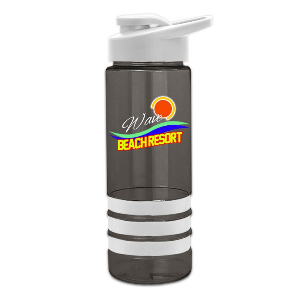24 Oz. Digital Stripe Transparent Bottle w/Snap Lid with Logo