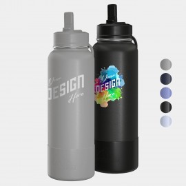 40 oz Hydrapeak Stainless Steel Insulated Sport Straw Water Bottle with Logo