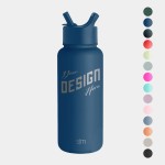32 oz Simple Modern Stainless Steel Insulated Water Bottle w/ Straw Lid with Logo