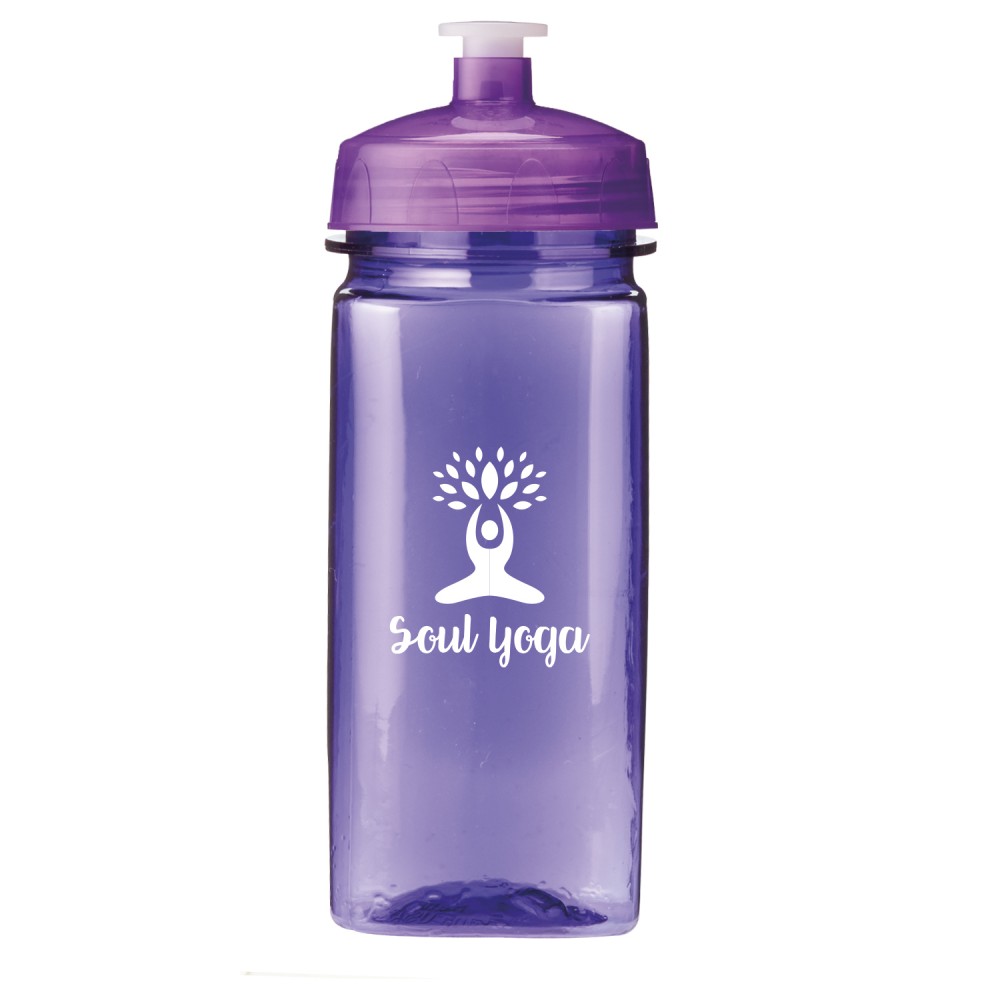 Customized 16 Oz. PolySure Squared Up Sports Water Bottle