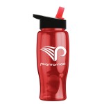 Logo Branded 27 Oz. Poly Pure Sports Bottle w/Straw Handle Lid