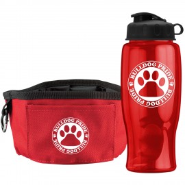 Promotional Thirsty Dog Sports Bottle And Folding Dog Bowl Set