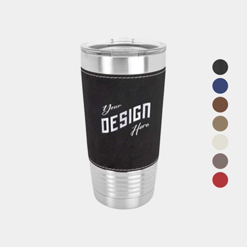 Customized 20 oz Polar Camel Stainless Steel Insulated Leatherette Grip Tumbler