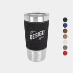 Customized 20 oz Polar Camel Stainless Steel Insulated Leatherette Grip Tumbler