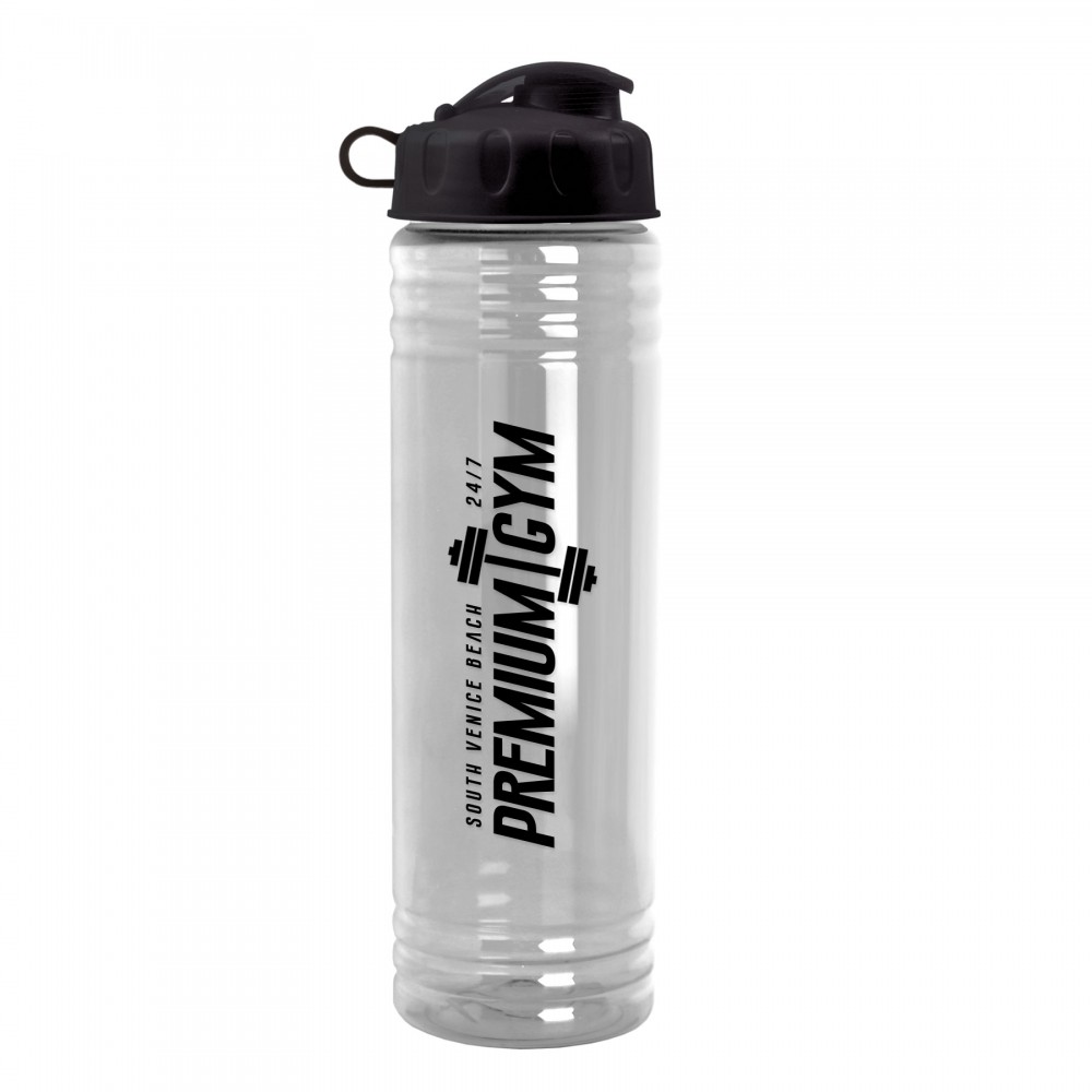 24 Oz. Slim Fit Sports Water Bottle w/Flip Top Lid with Logo