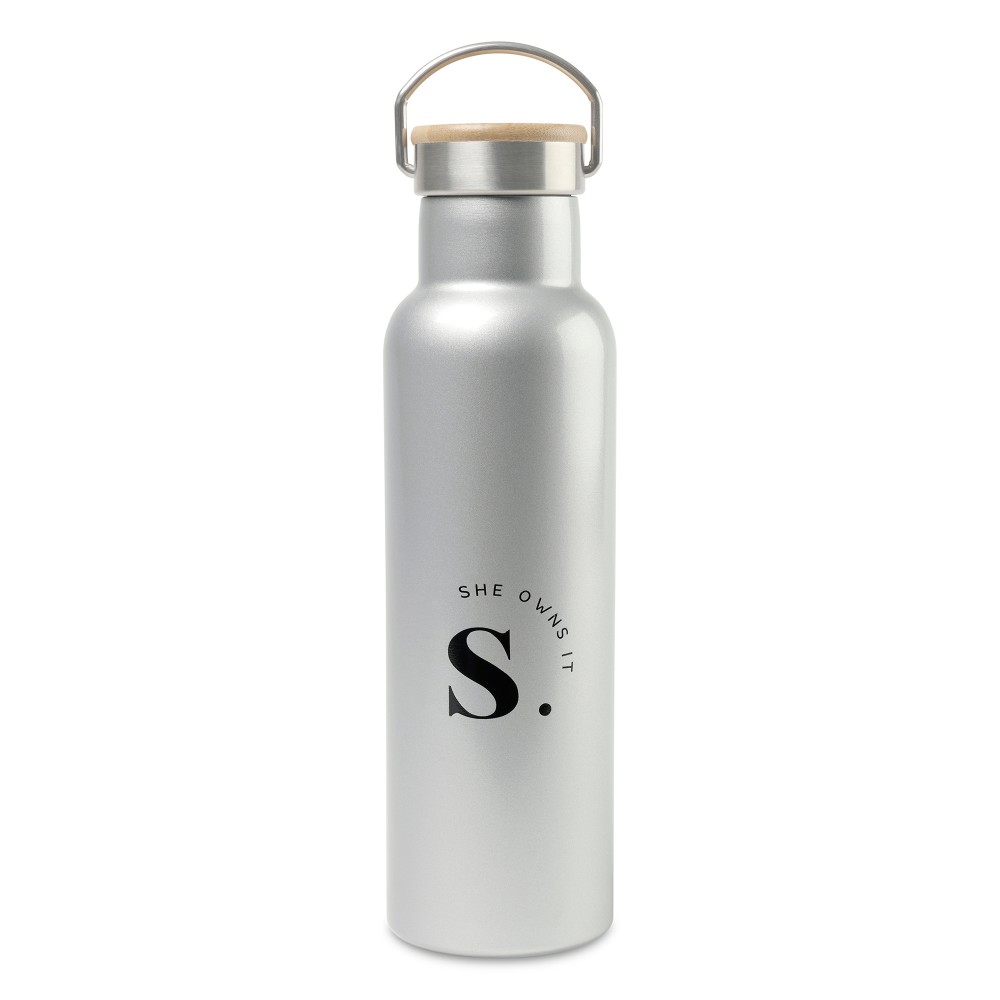 Customized Aviana Metallics Double Wall Stainless Steel Bottle - 20 Oz. - Metallic Silver