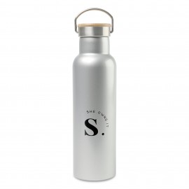 Customized Aviana Metallics Double Wall Stainless Steel Bottle - 20 Oz. - Metallic Silver