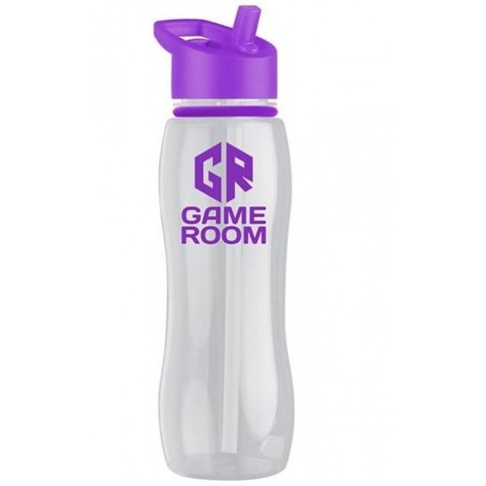 Promotional 25 Oz. Tritan Bottle w/Flip Straw Lid & Accent Collar