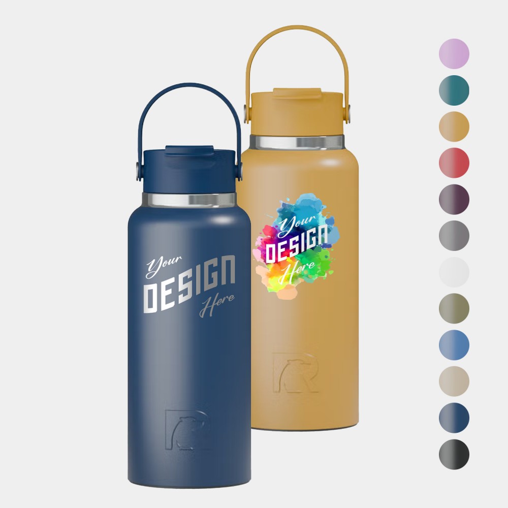 32 oz RTIC Stainless Steel Vacuum Insulated Water Bottle with Logo