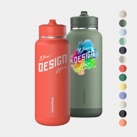 32 oz Hydrapeak Stainless Steel Insulated Allure Sport Water Bottle w/ Straw Lid with Logo