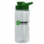 22 Oz. Transparent Mini Mountain Sports Bottle w/Drink Thru Lid with Logo