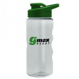 22 Oz. Transparent Mini Mountain Sports Bottle w/Drink Thru Lid with Logo
